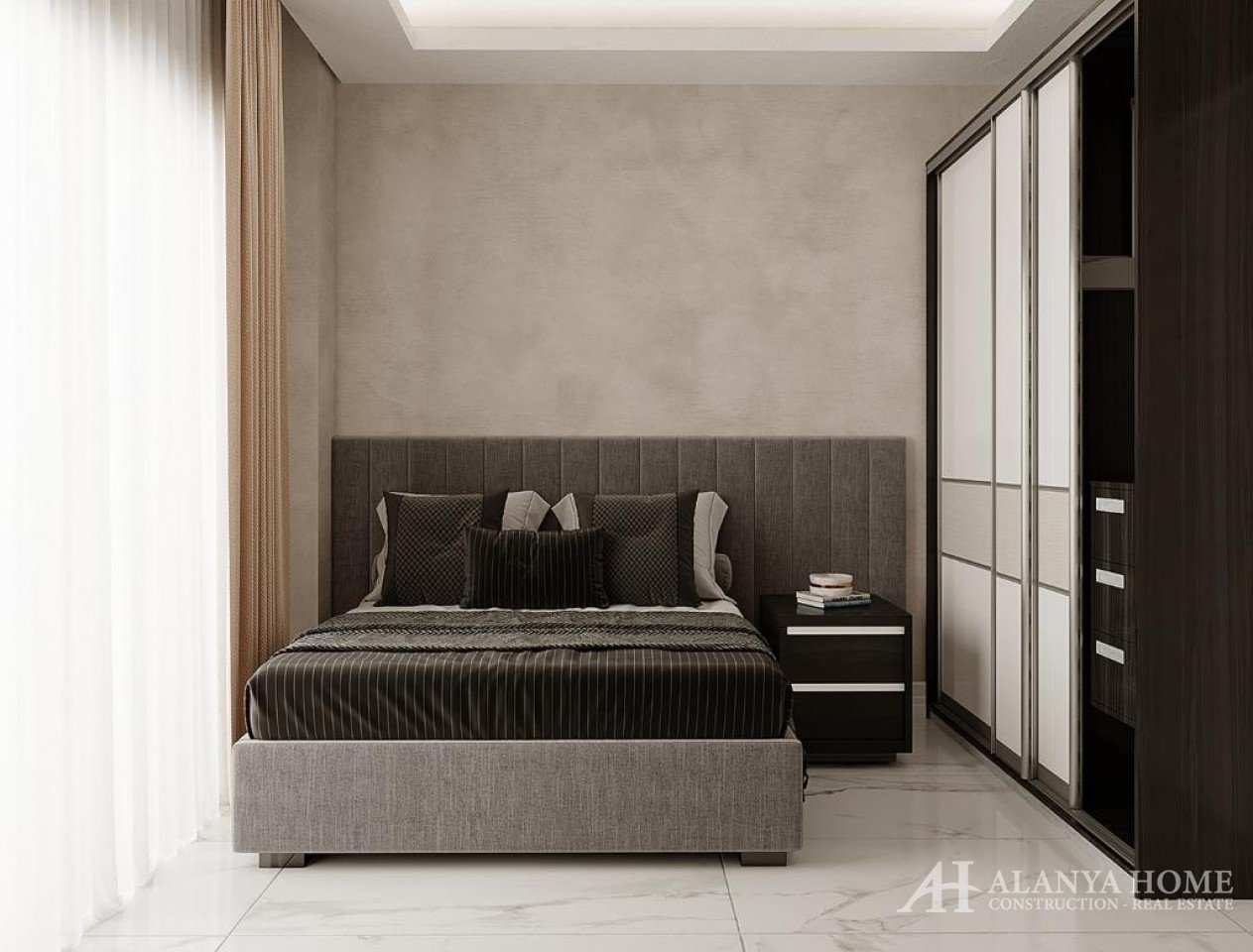 Фото покупка продажа недорогая двухкомнатная квартира 1+1 c просторной спальней Алания Хоум Анталия 